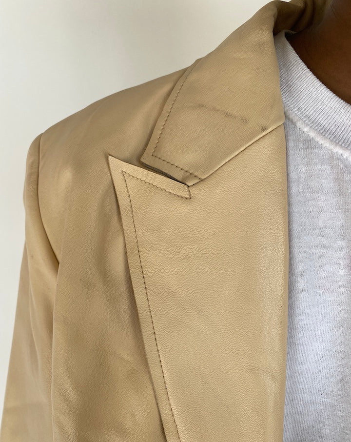 VINTAGE BEIGE LEATHER JACKET 4114