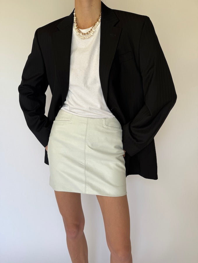 VINTAGE STRIPED WOOL BLAZER BLACK 5839