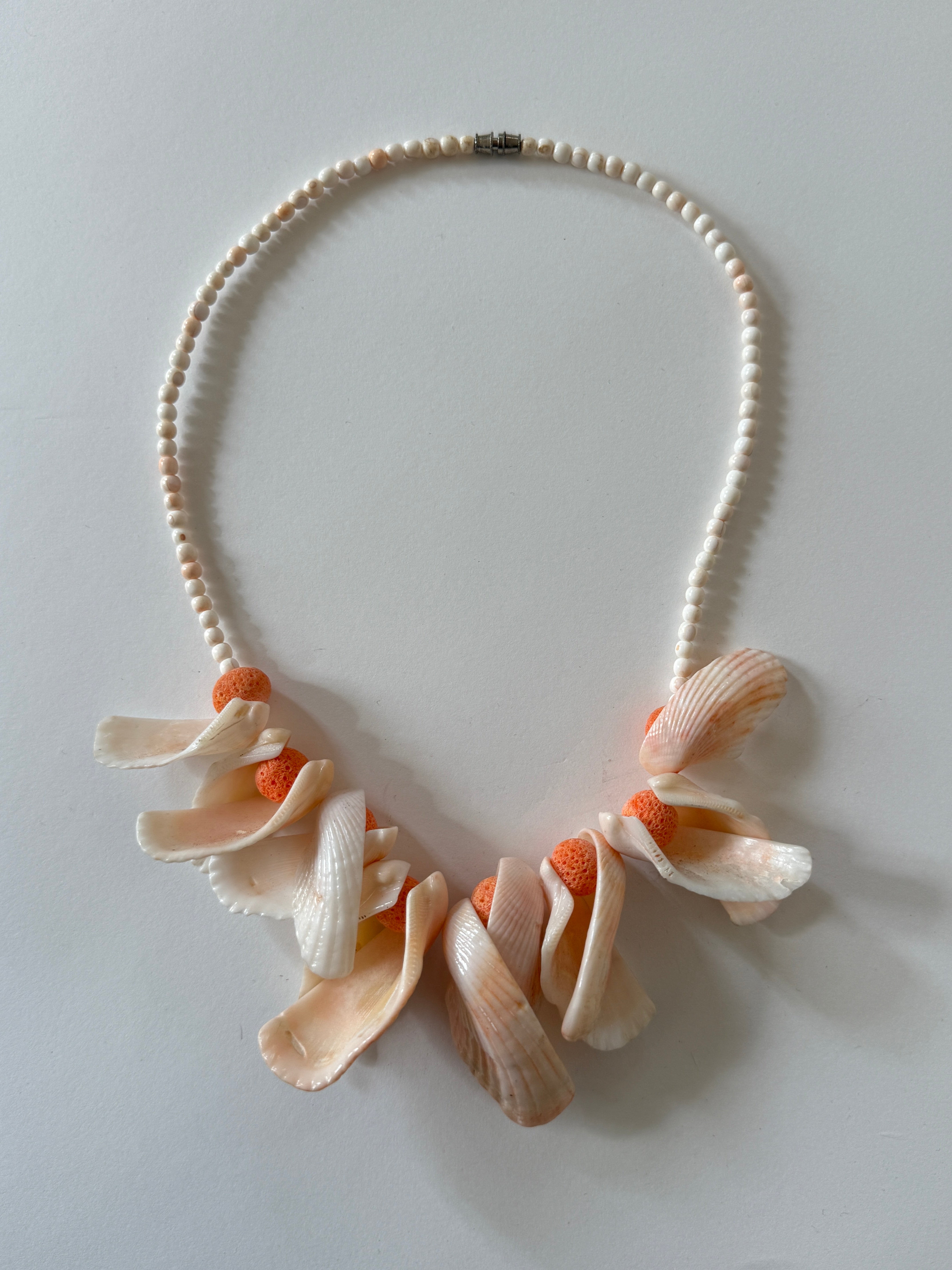 Vintage shell necklace front view