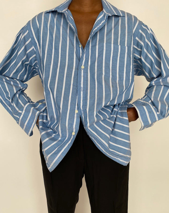 VINTAGE BLUE STRIPED SHIRT 1999