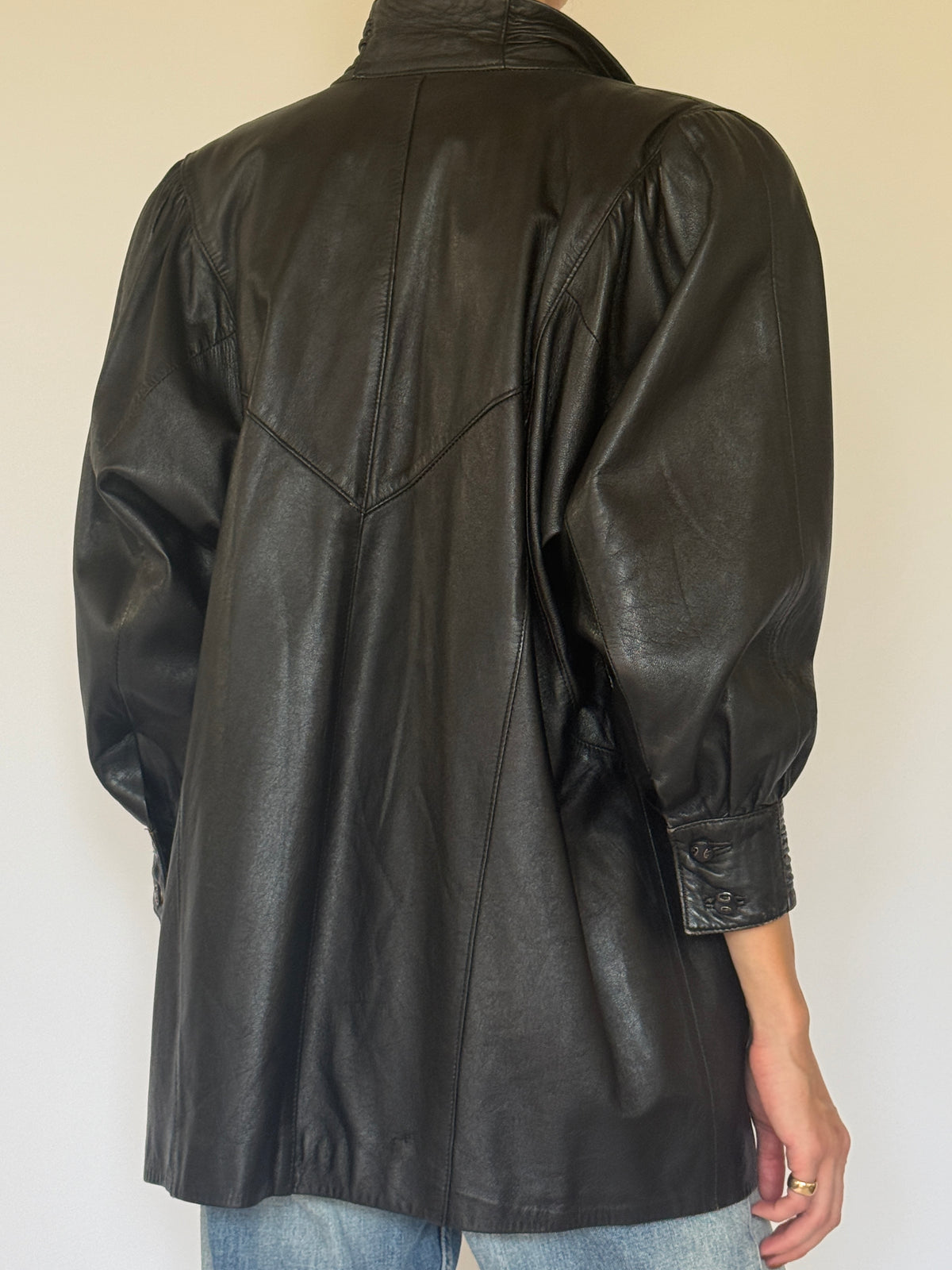 Vintage Leather Jacket Black 8097
