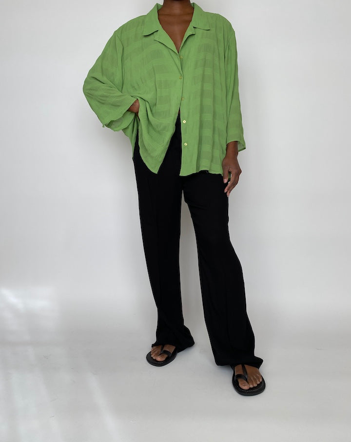 VINTAGE GREEN BUTTON DOWN BLOUSE 2000