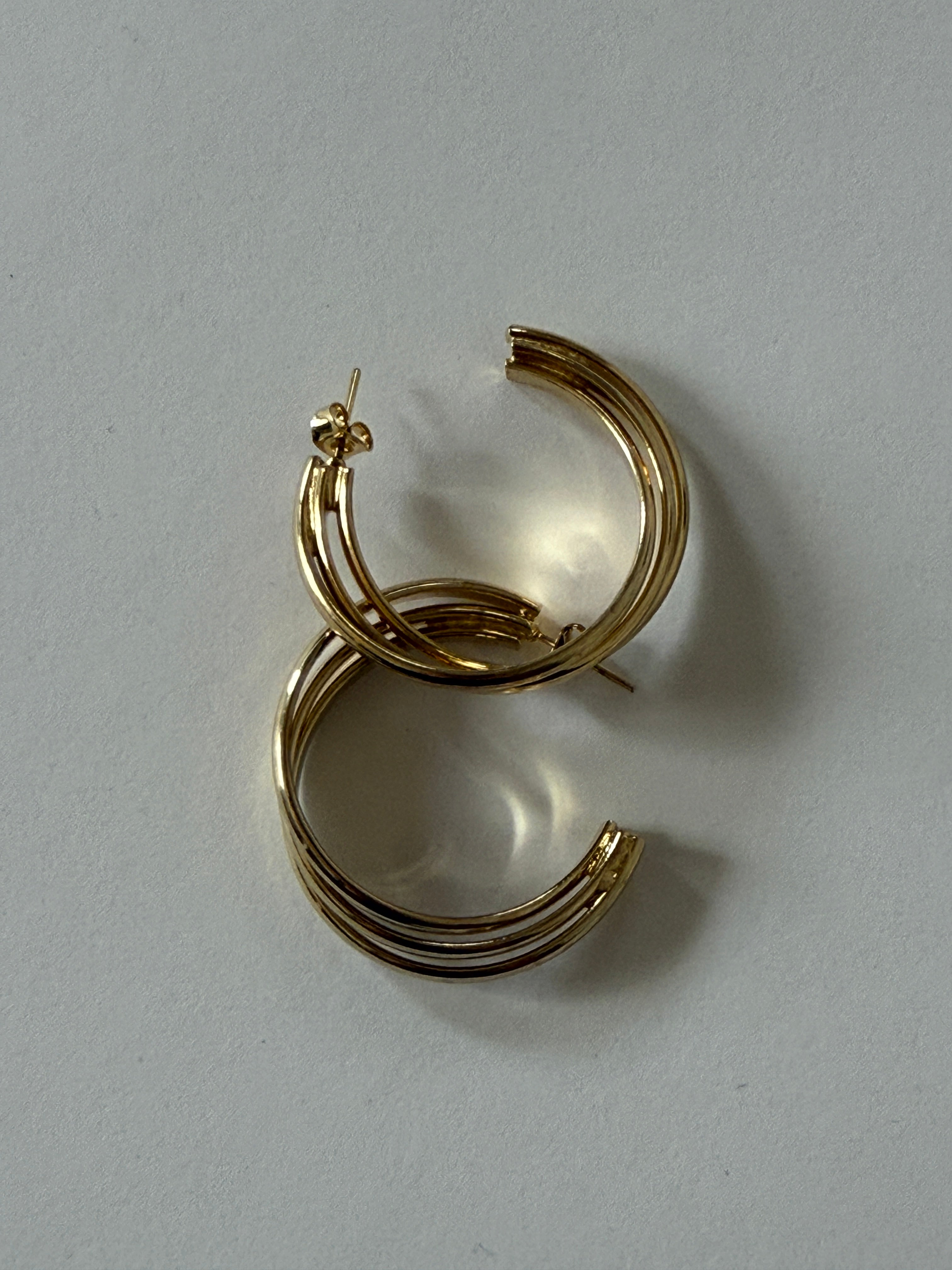 Vintage hoop earrings stacked view