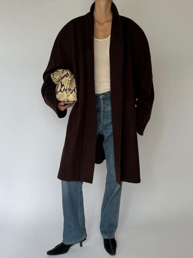 Vintage Oversized Full-Lenght Coat in Brown 6533