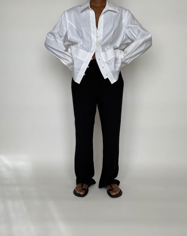 VINTAGE WHITE BUTTON DOWN SHIRT BLOUSE 2001
