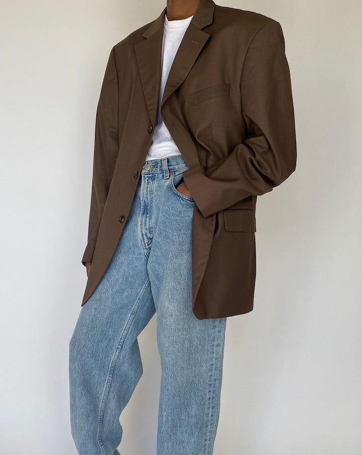 VINTAGE BROWN OVERSIZED BLAZER 4121