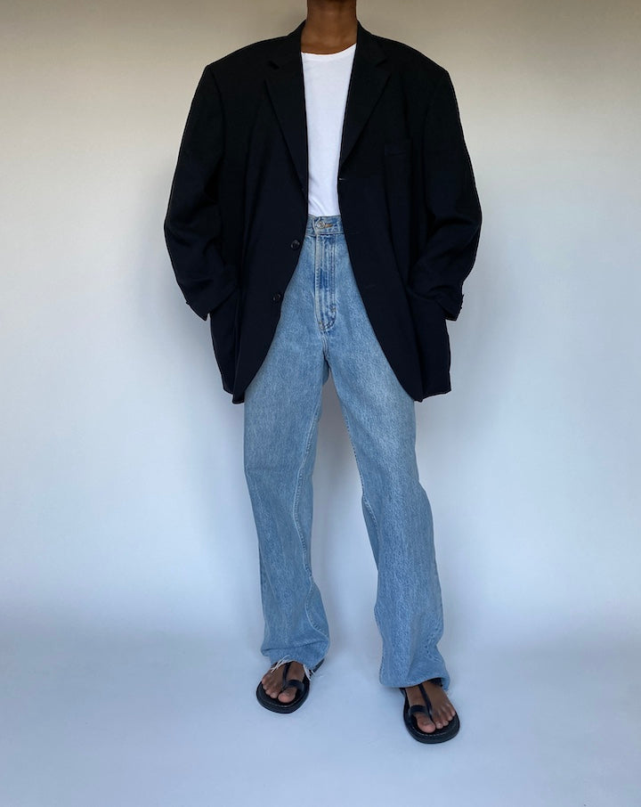 VINTAGE BLACK WOOL BLAZER 3612