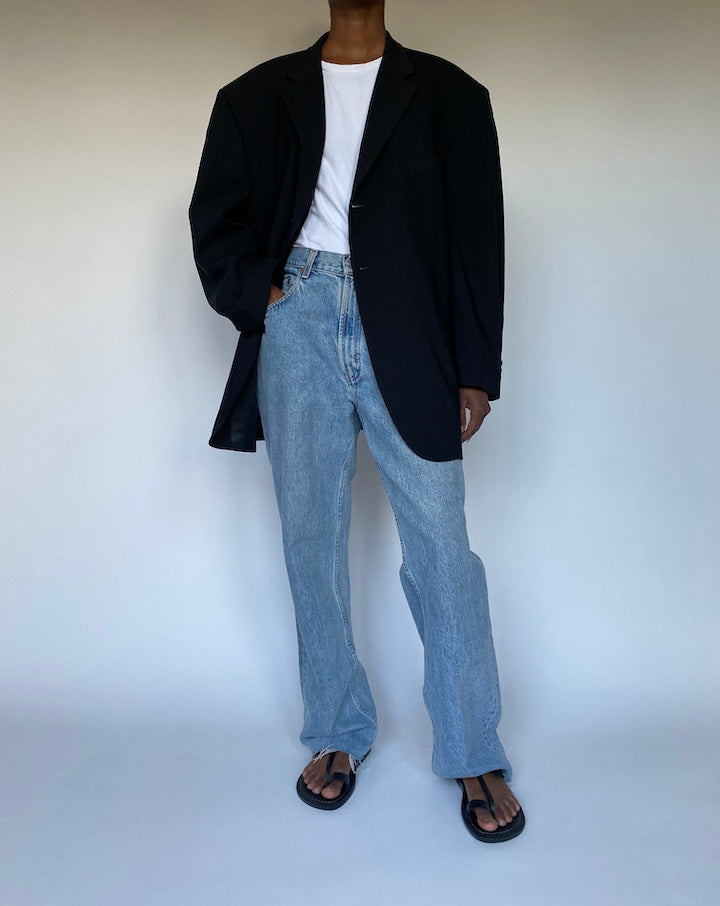 VINTAGE BLACK WOOL BLAZER 3612