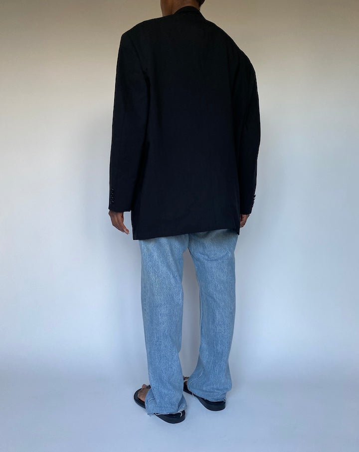 VINTAGE BLACK WOOL BLAZER 3612