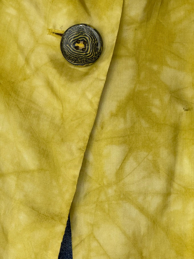 Vintage Sculptural Peplum Thin Shirt/Jacket in Chartreuse 6531
