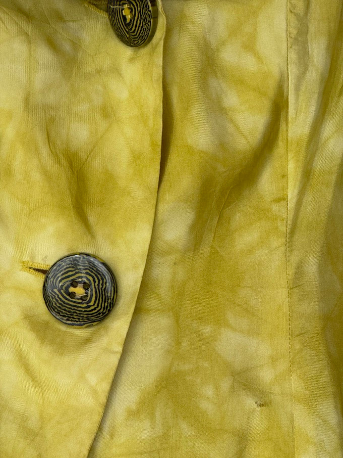 Vintage Sculptural Peplum Thin Shirt/Jacket in Chartreuse 6531