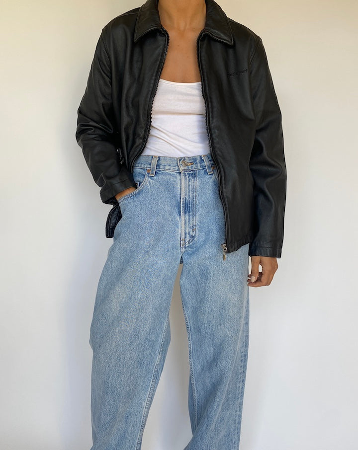 VINTAGE BLACK LEATHER JACKET 3196