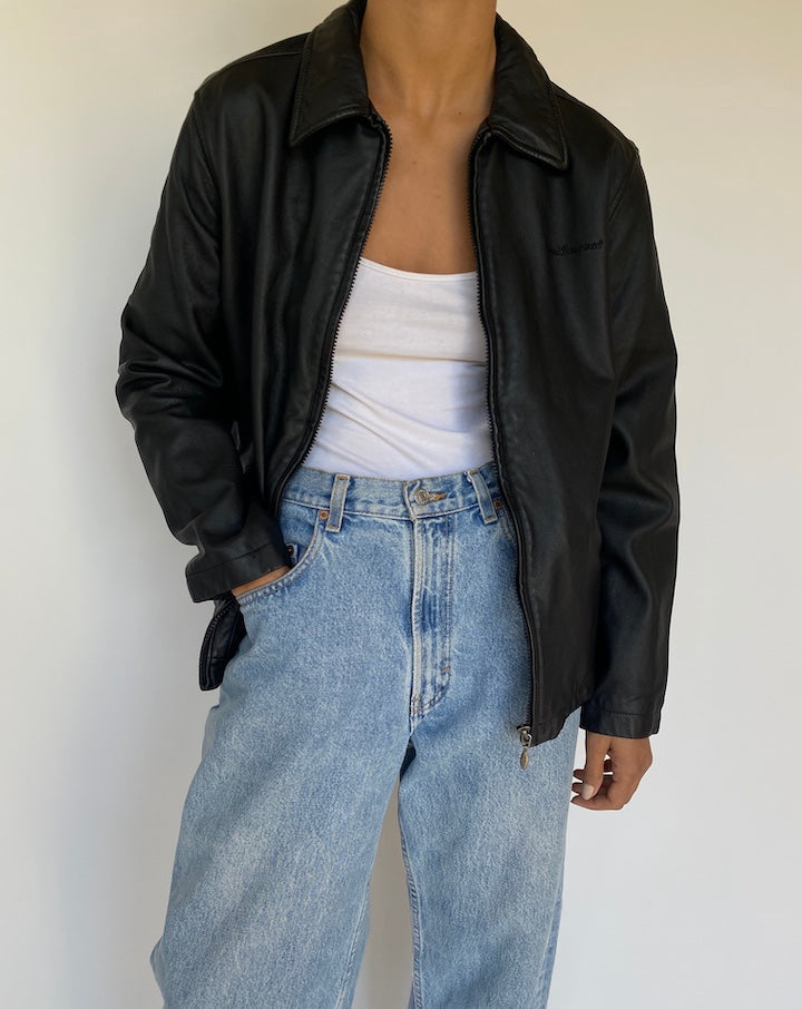 VINTAGE BLACK LEATHER JACKET 3196