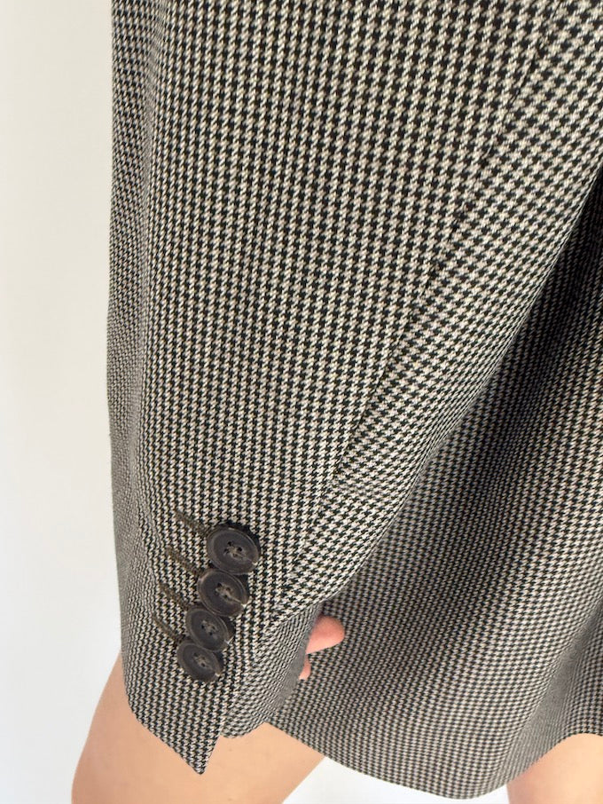 Vintage houndstooth blazer black & cream 5807