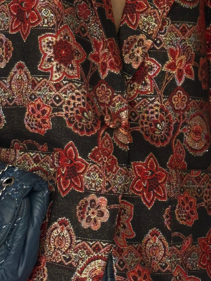 Vintage Jacquard Floral Blazer 6540