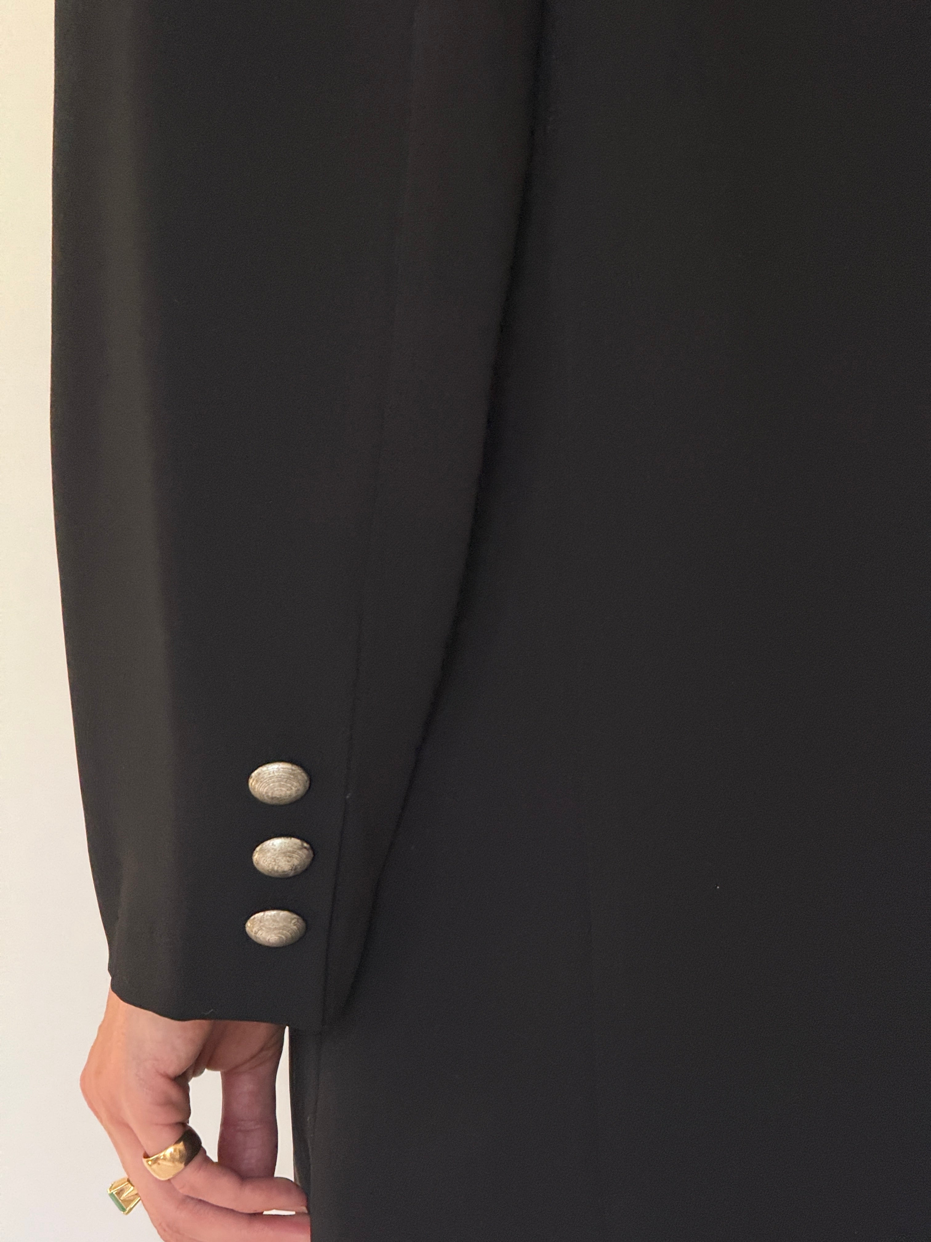 Vintage silver-tone button detail