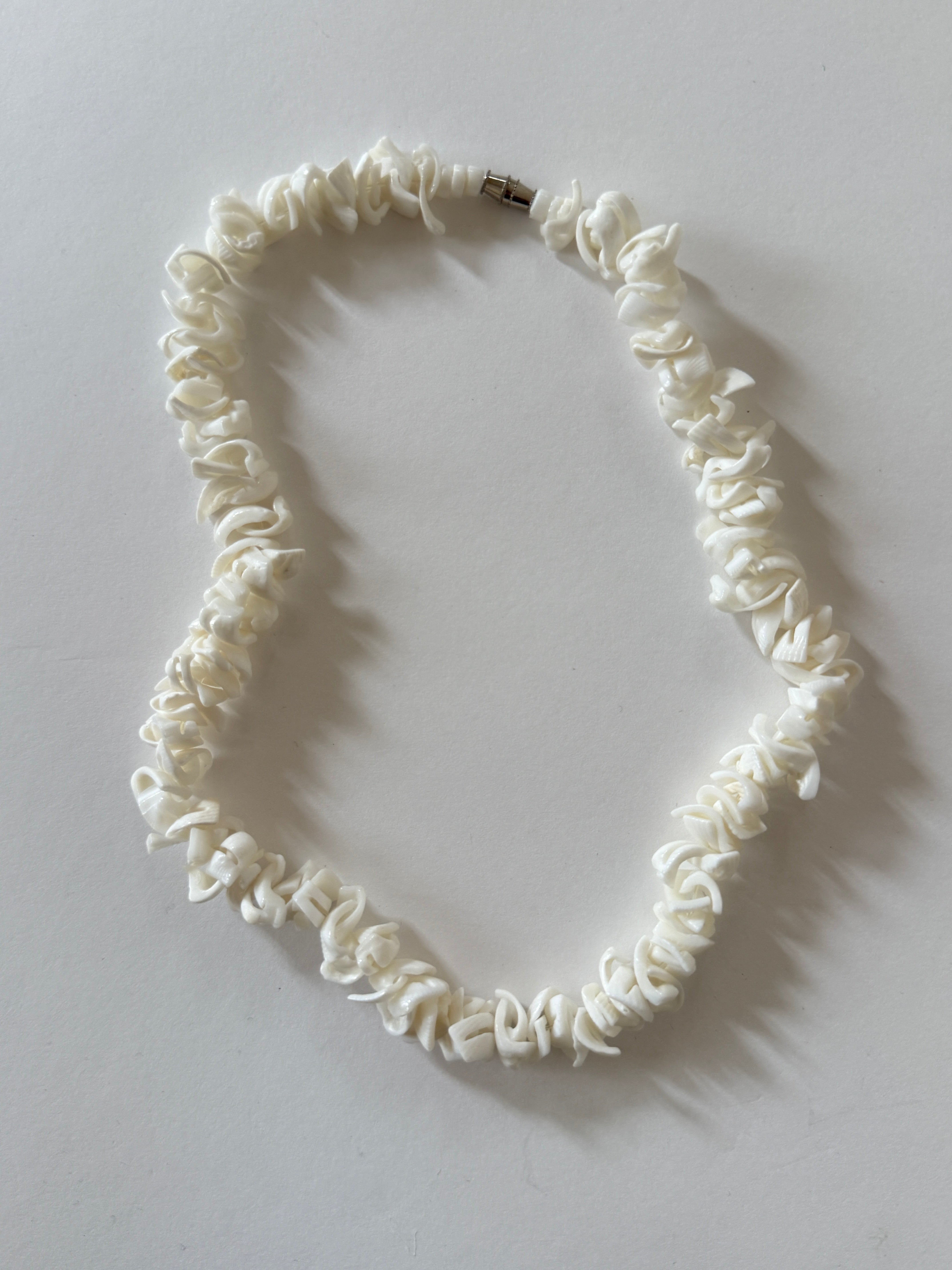 Vintage shell chip necklace front view