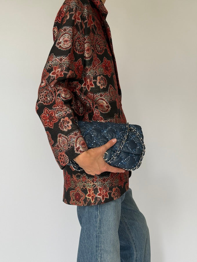 Vintage Jacquard Floral Blazer 6540