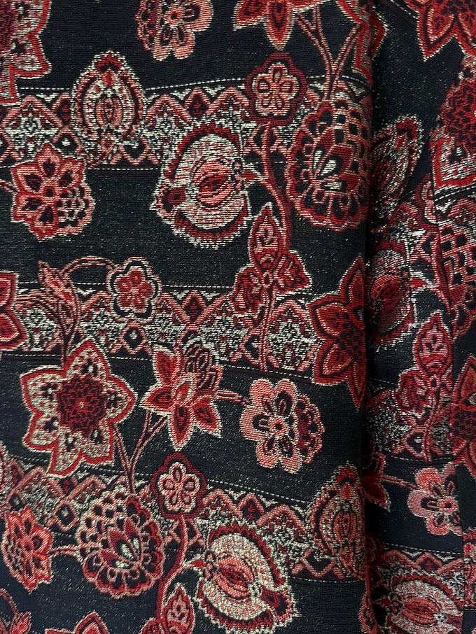 Vintage Jacquard Floral Blazer 6540