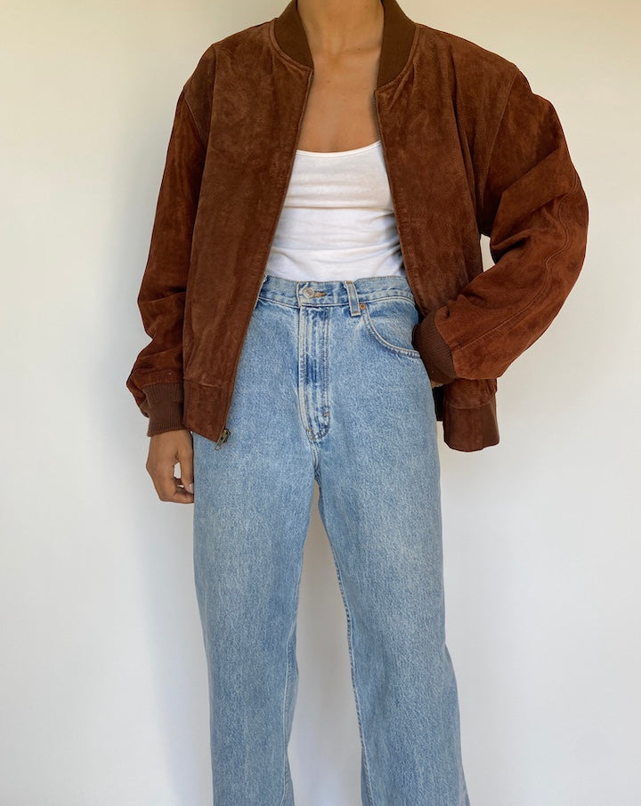 VINTAGE BROWN SUEDE LEATHER JACKET 3199