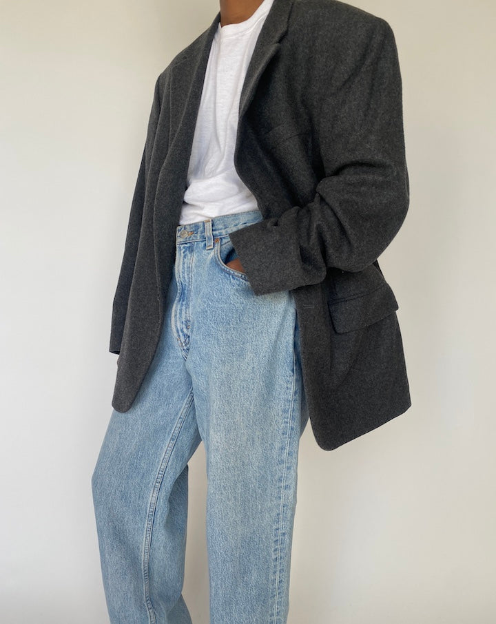 VINTAGE DARK GREY OSCAR DE LA RENTA BLAZER 4127