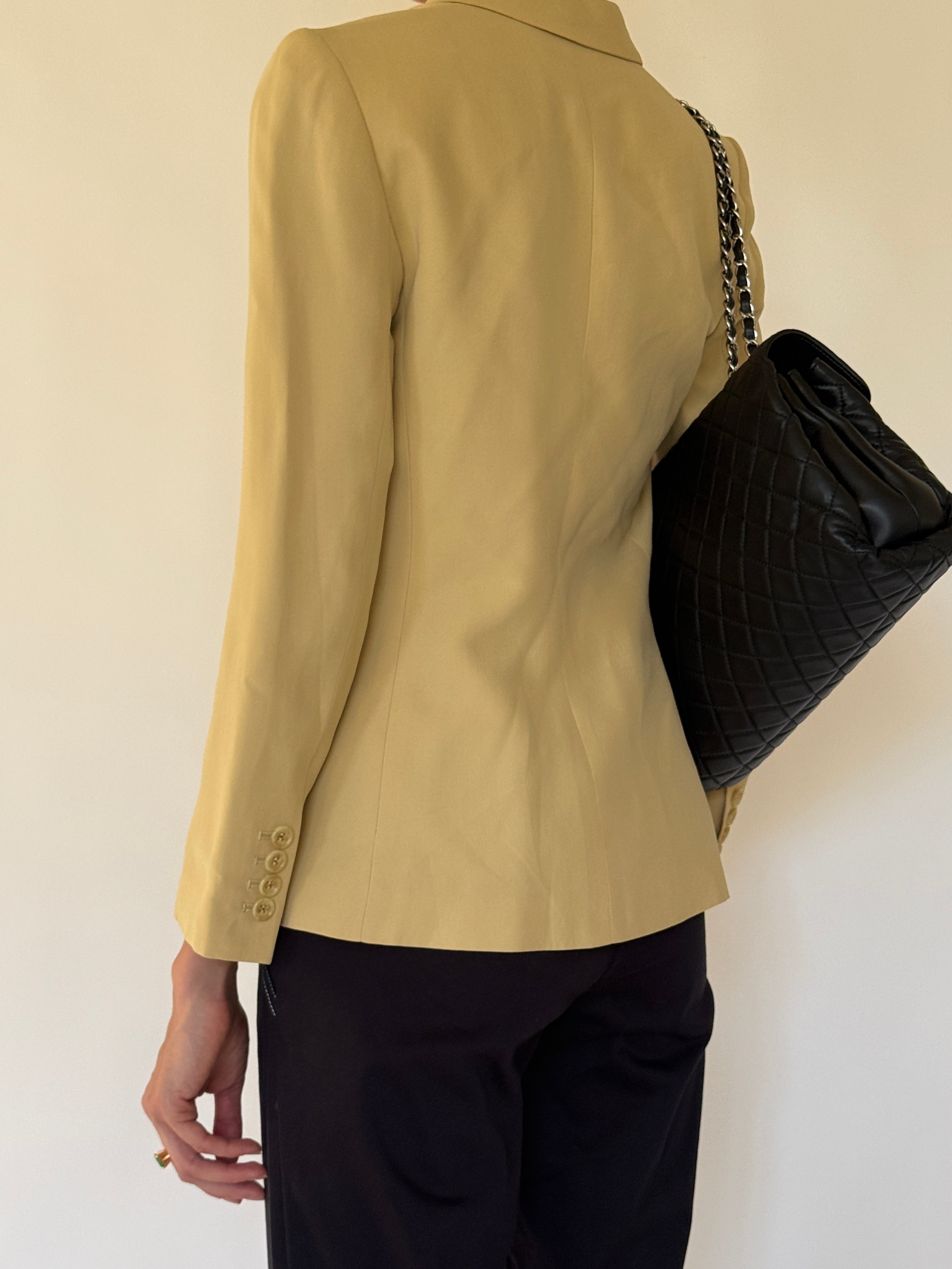 Vintage beige blazer back view