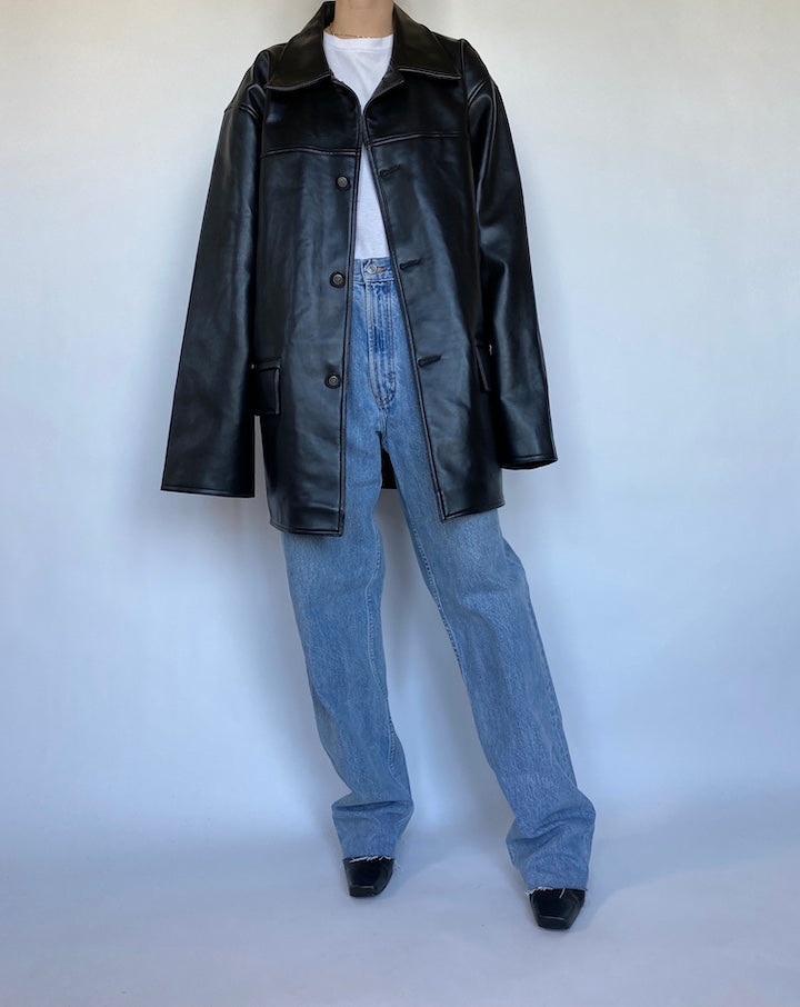 VINTAGE FAUX LEATHER JACKET 494