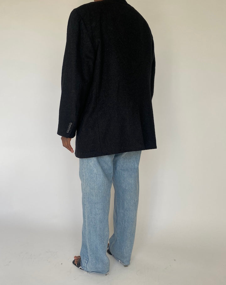 VINTAGE OVERSIZED DARK GREY BLAZER 4129
