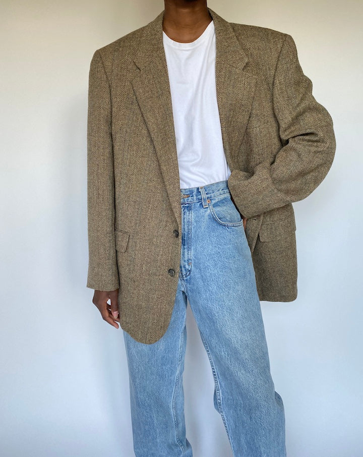VINTAGE BEIGE WOOL BLAZER 3618