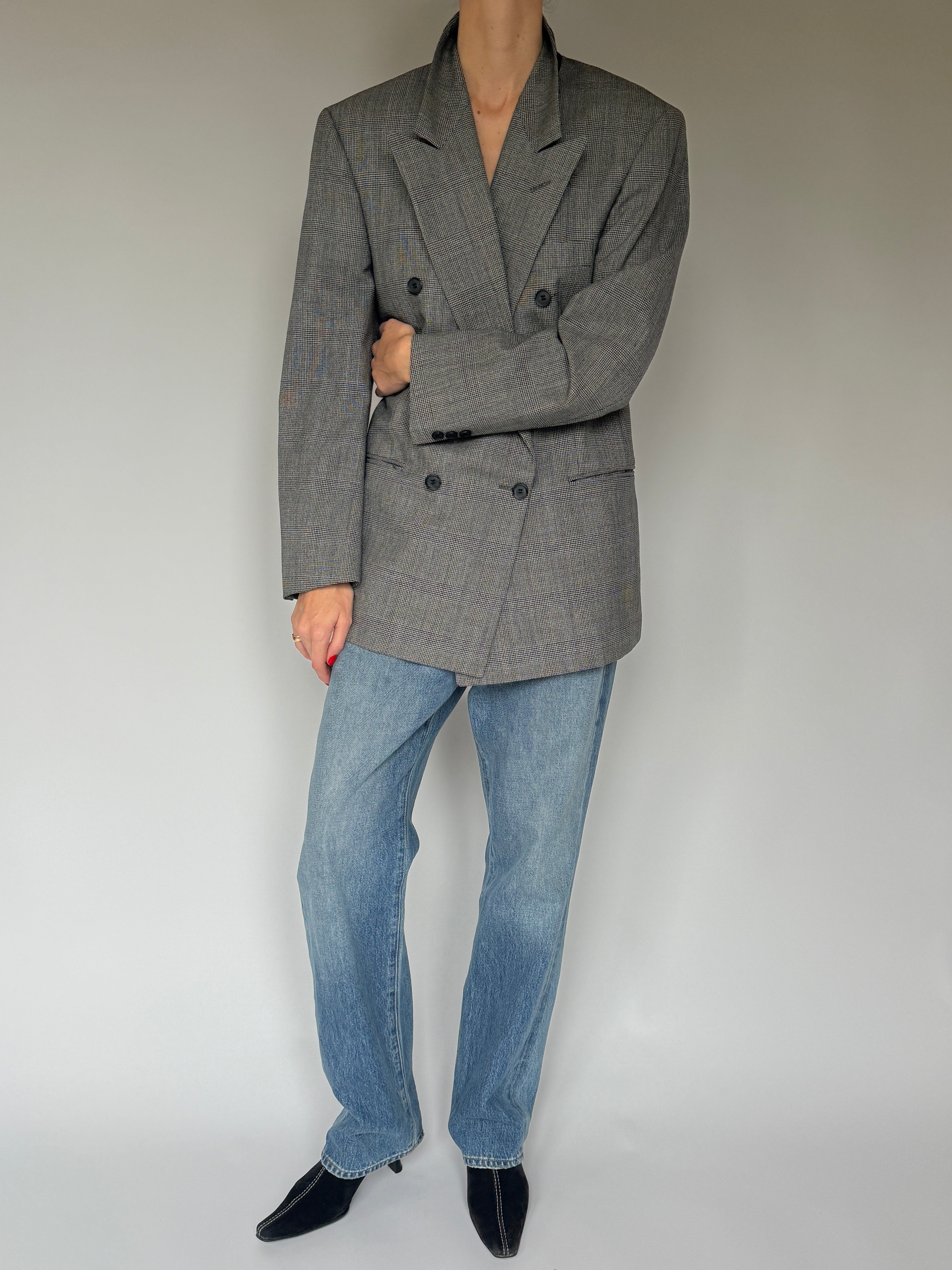 Vintage Double-Breasted Wool Blazer 7056