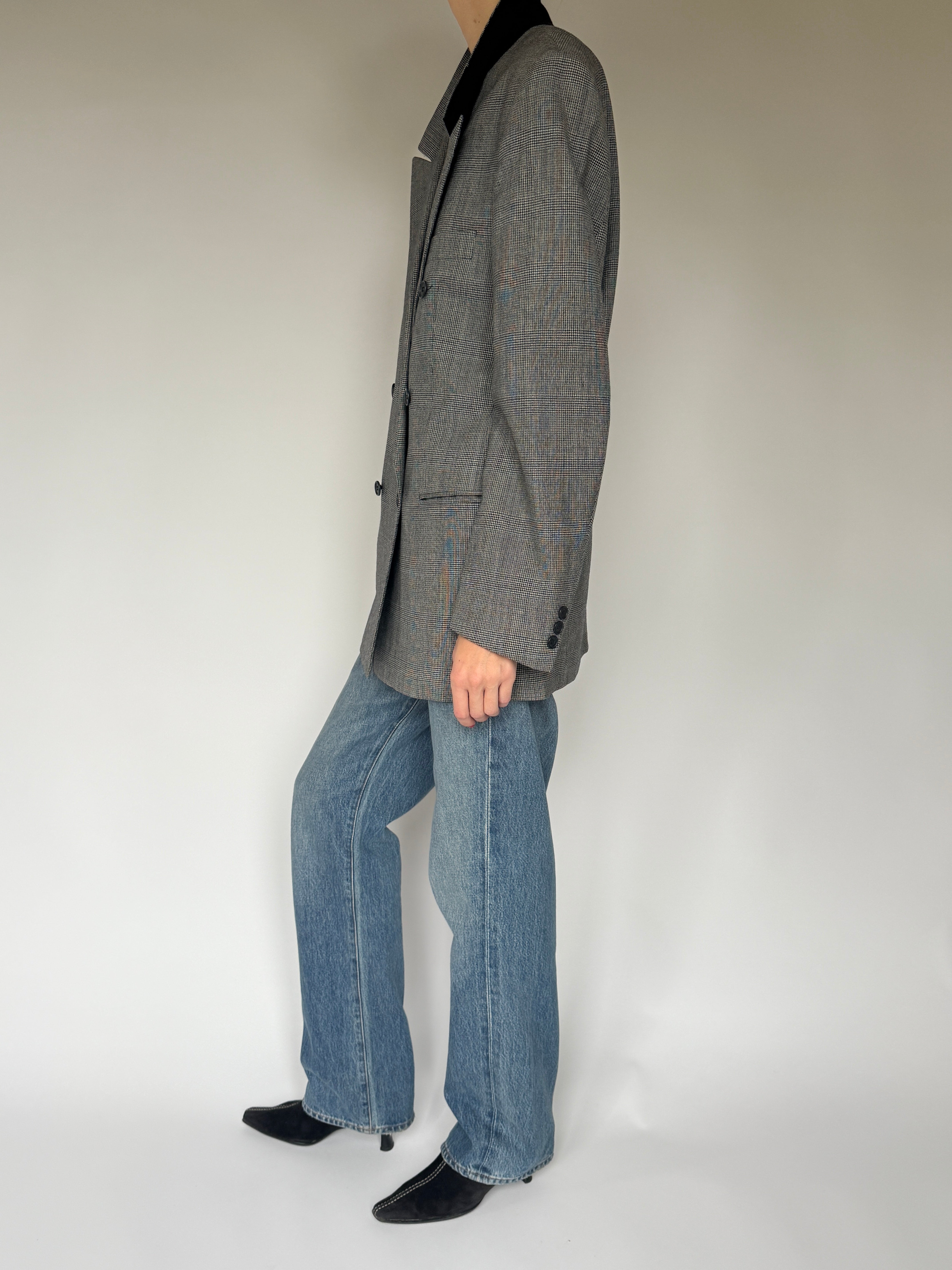 Vintage Double-Breasted Wool Blazer 7056