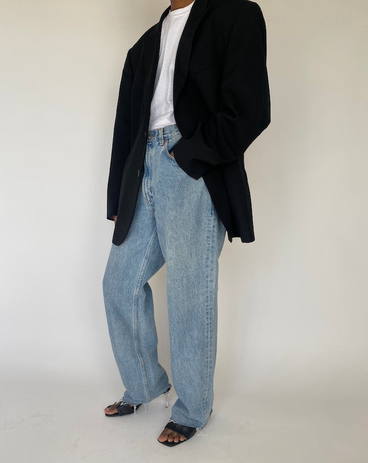 VINTAGE BLACK SINGLE-BREASTED BLAZER 4131
