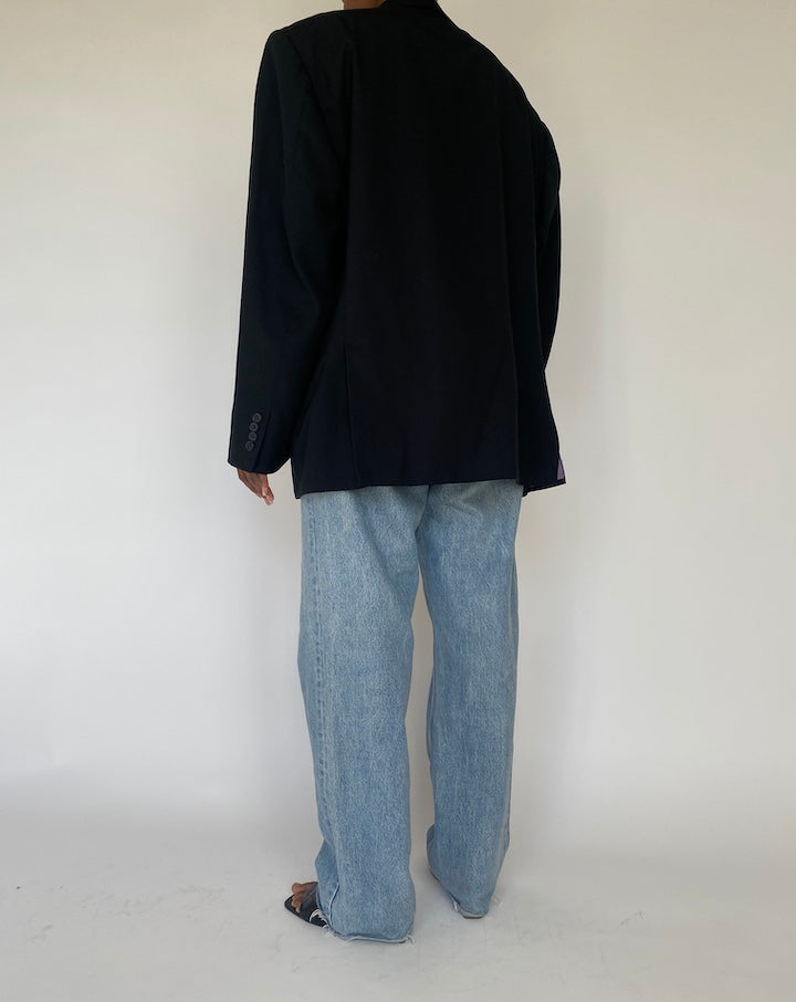 VINTAGE BLACK SINGLE-BREASTED BLAZER 4131