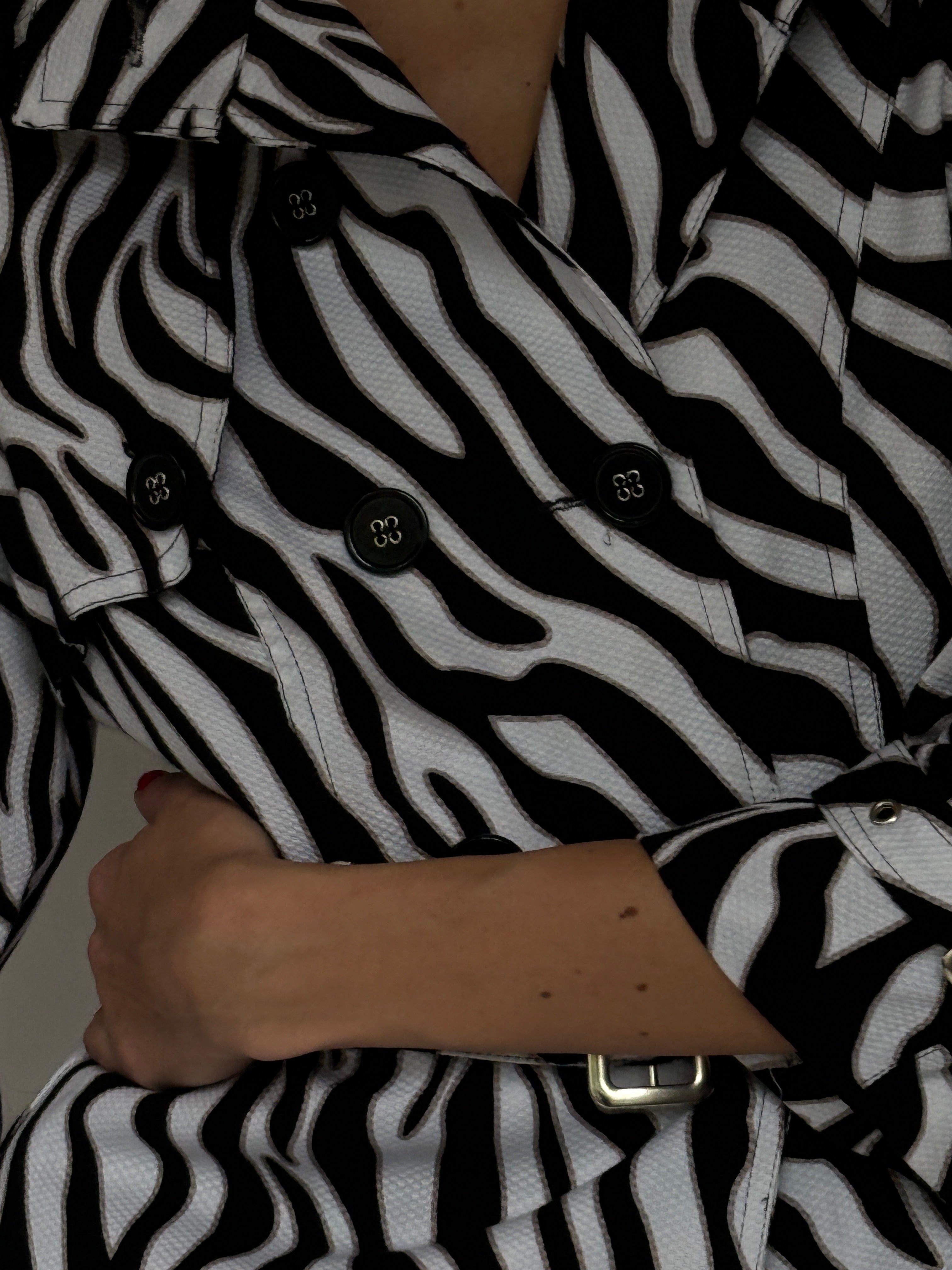 Vintage Zebra Print Belted Jacket
