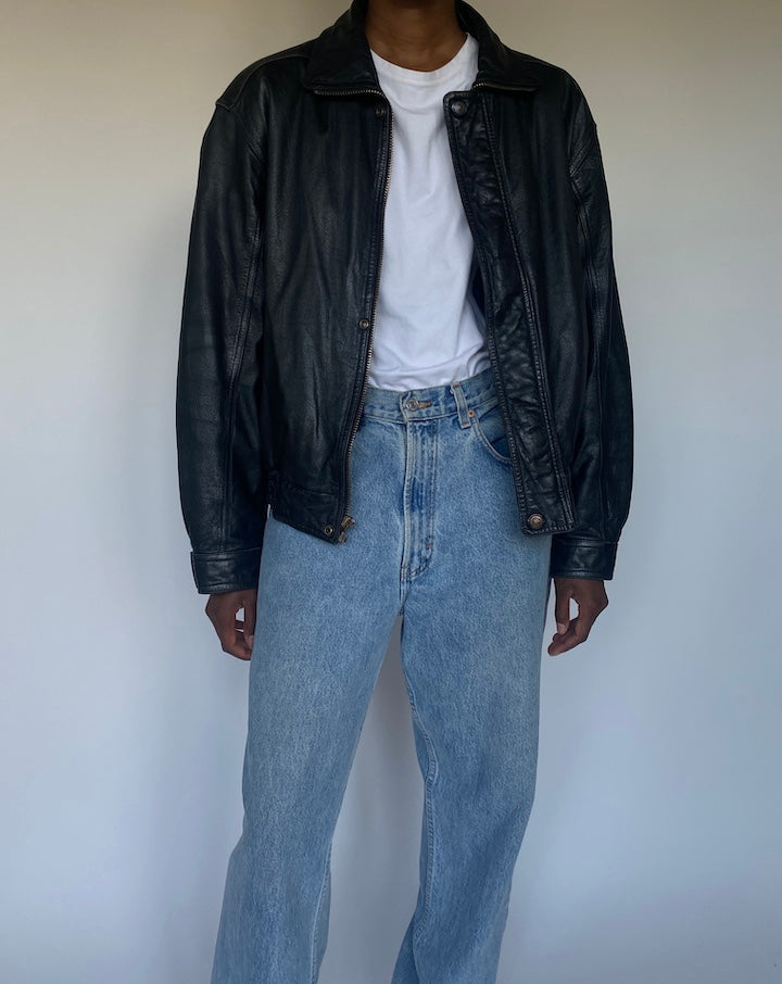 VINTAGE BLACK LEATHER JACKET 3623