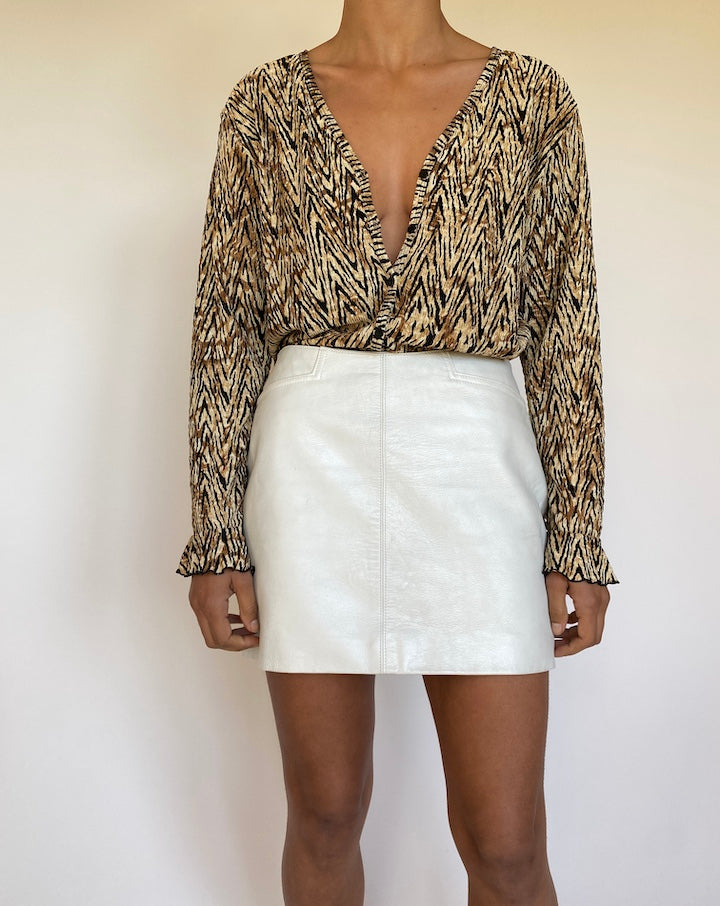 VINTAGE ANIMAL PRINTED BLOUSE 1747