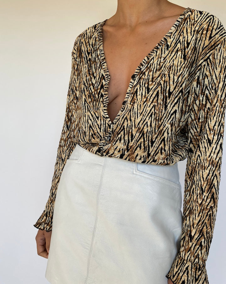 VINTAGE ANIMAL PRINTED BLOUSE 1747