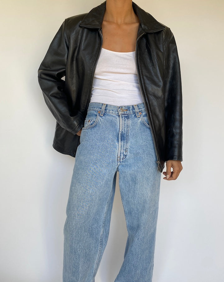 VINTAGE BLACK LEATHER JACKET 3210