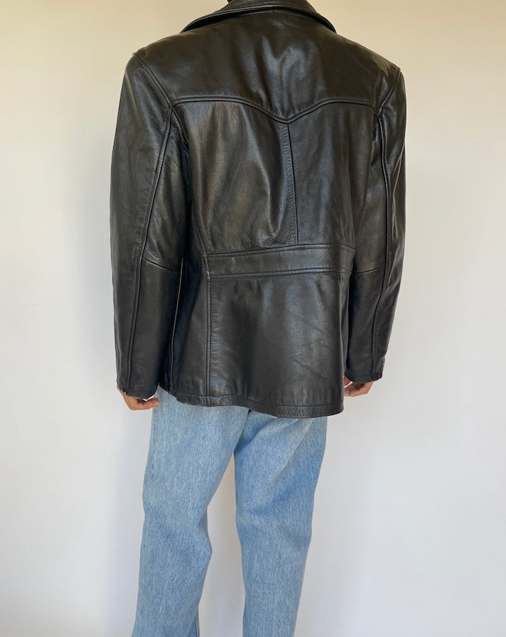 VINTAGE BLACK LEATHER JACKET 3210