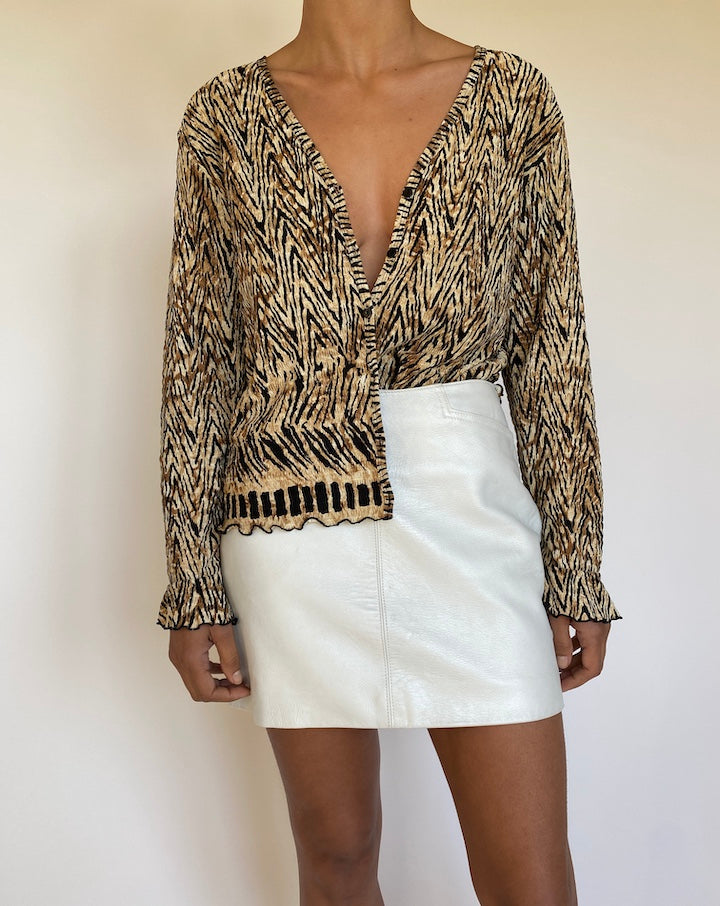 VINTAGE ANIMAL PRINTED BLOUSE 1747
