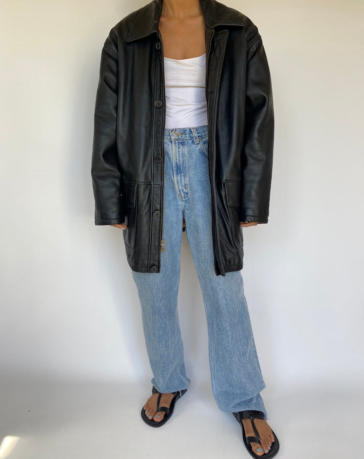 VINTAGE OVERSIZED LEATHER JACKET 3212