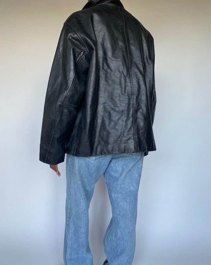VINTAGE BLACK LEATHER JACKET 3625
