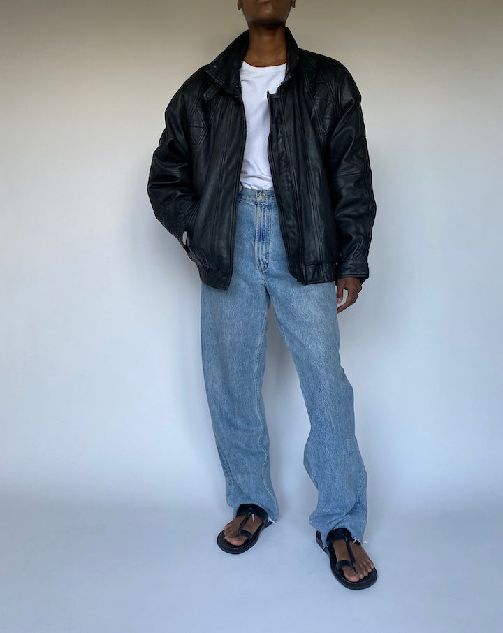 VINTAGE BLACK LEATHER JACKET 3626