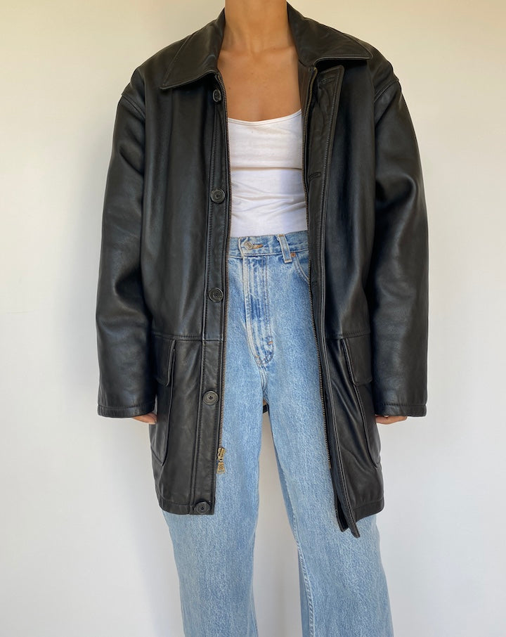 VINTAGE OVERSIZED LEATHER JACKET 3212