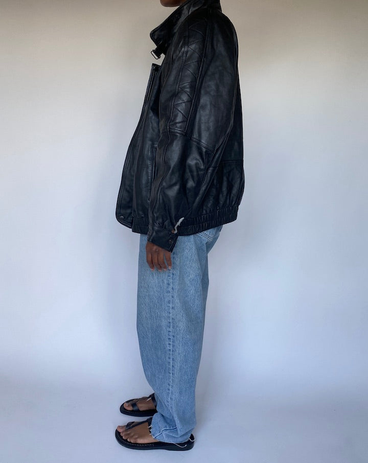 VINTAGE BLACK LEATHER JACKET 3626