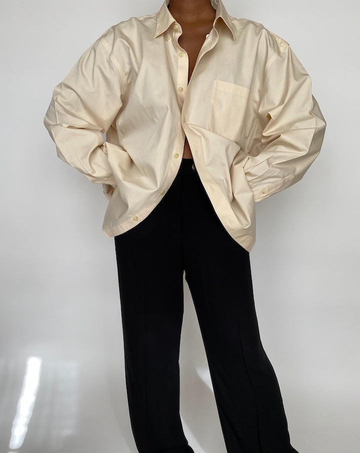 VINTAGE LIGHT BEIGE BUTTON DOWN SHIRT 2031