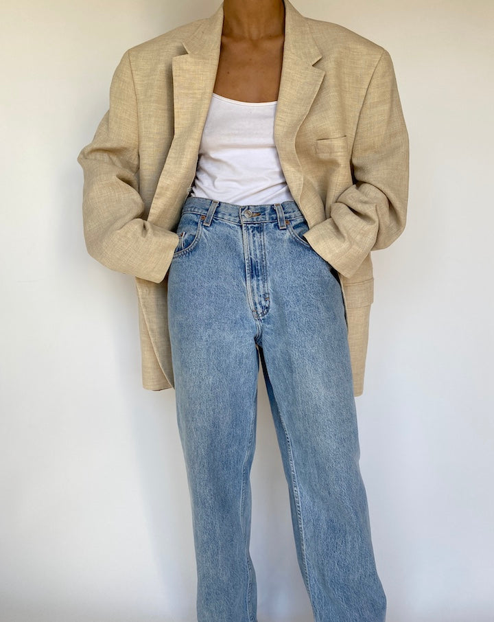 VINTAGE OVERSIZED BEIGE BLAZER 3217