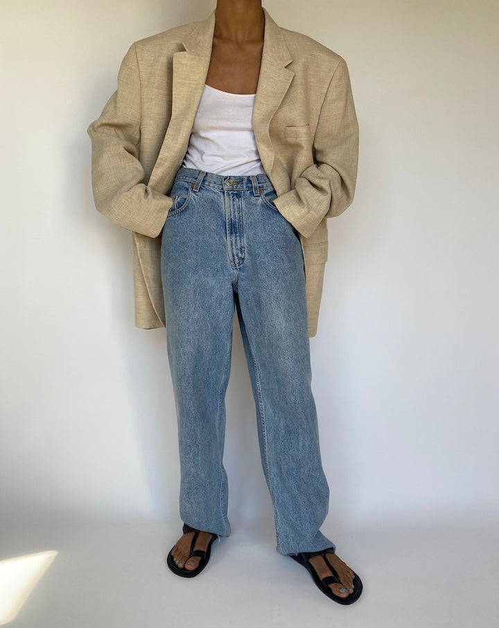 VINTAGE OVERSIZED BEIGE BLAZER 3217