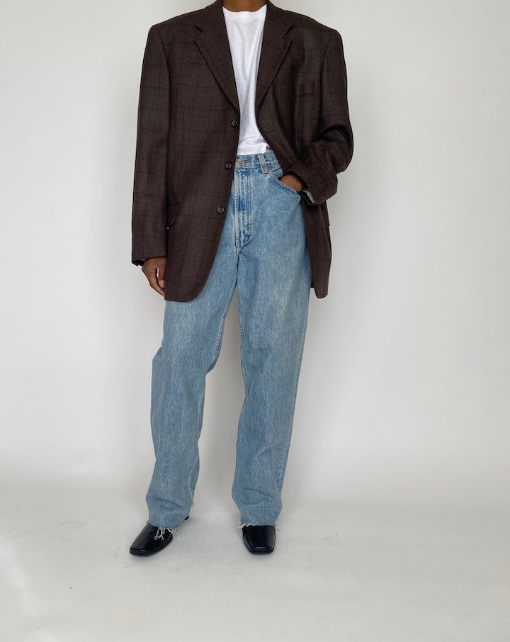 VINTAGE OVERSIZED CHECKED BLAZER 4146