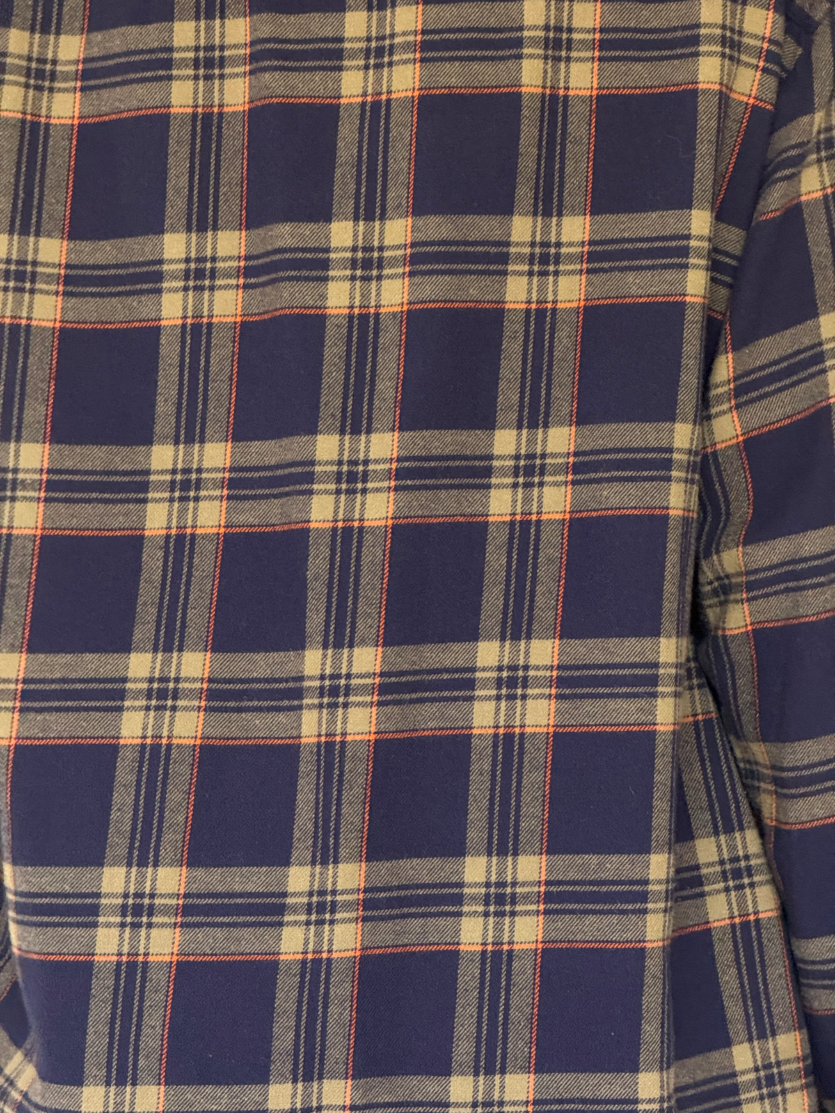 Vintage oversized plaid flannel shirt navy back view